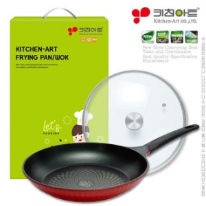 [선물세트] 키친아트 다이아몬드 후라이팬 28cm 유리뚜껑 (2종)