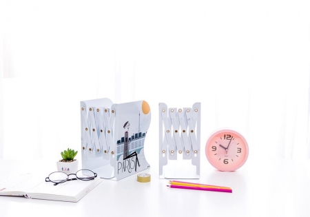 길이조절 철제 자바라 책꽂이 일러스트형 대형 #5