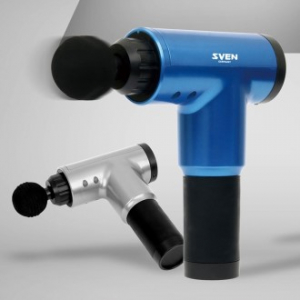 스벤 진동 안마건 풀세트, 무선 전동 마사지건, 4가지 헤드 6단계 강도조절 SVM-G1120U