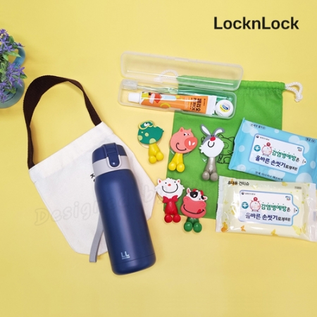 락앤락 선물세트 처비 370ml 텀블러 (9호) 아담파우치 치과용 칫솔 치약 세트 #3