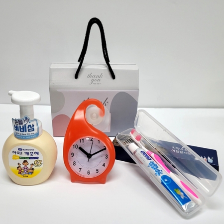 아이깨끗해, 칫솔치약세트, 욕실 흡착시계, 손세정제, 선물세트7종 #2