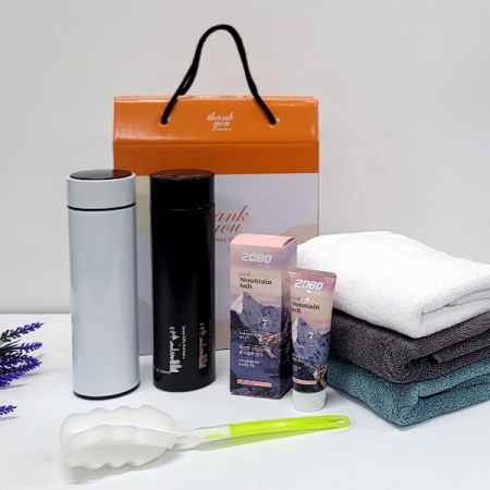 선물세트5종 핑크소금 치약 텀블러 타올 타월 #2