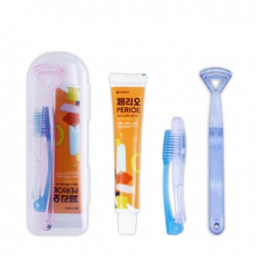 접이식 칫솔치약세트 2호 (페리오치약,접이식칫솔,혀클리너)