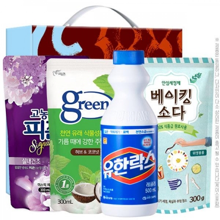 [ 선물세트] 피죤 그린주방세제 유한락스 탑셰프 베이킹소다300 리필 (4종) #2
