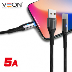 베온 5A 슈퍼패스트 초고속충전 LED케이블 C타입, 8핀 케이블택1