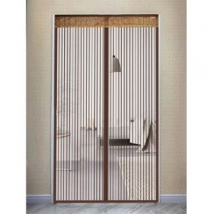 스트라이프 심플 문모기장 (브라운) (90 x 210cm) 현관 자석 모기장