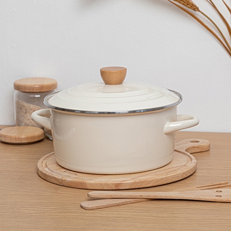 영국R 바닐라크림 인덕션 IH 법랑 냄비 양수 20cm #2