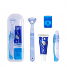 접이식 칫솔치약세트 10호 (페리오치약,접이식칫솔,혀클리너,치실)