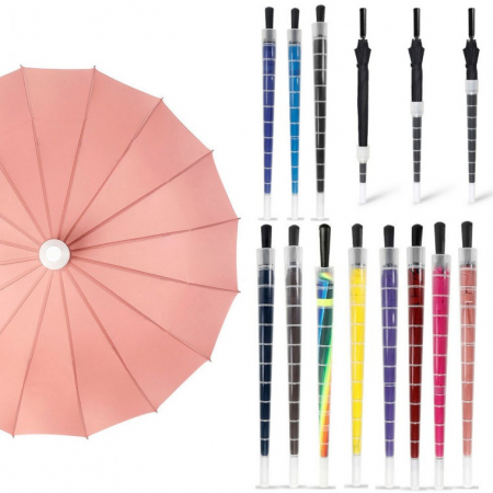 빗물받이가 달린 우산 빗물 커버 달린 장우산 캡 일체형 자바라 우산 #2