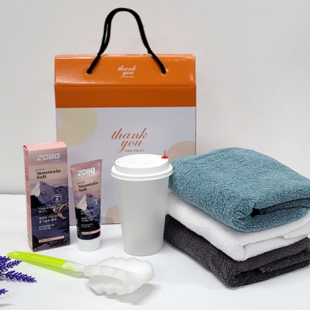 선물세트5종 핑크소금 치약 텀블러 타월 타올 #2