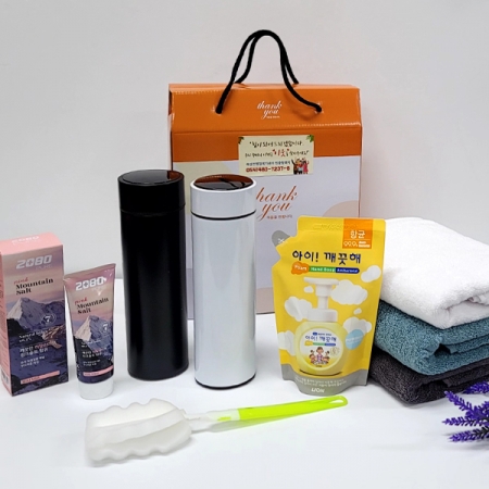 선물세트6종 핑크소금 아이깨끗해 치약 텀블러 타올 타월 #2