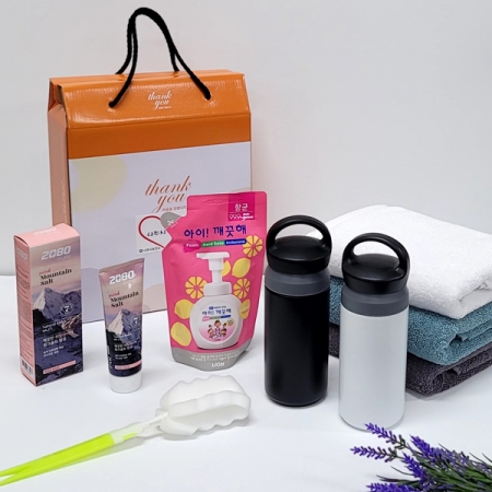 선물세트6종 텀블러 아이깨끗해 핑크소금 치약 타올 타월 #2