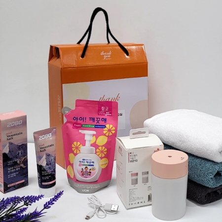 선물세트5종 아이깨끗해 핑크소금 치약 가습기 타올 타월 #2