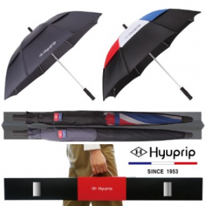 협립 65 네이비 이중방풍 자동 우산 + 65 태극컬러 이중방풍 수동 우산 - 골프장우산 2P 세트