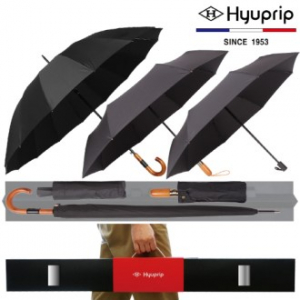 협립 70 갤럭시 16K 원목 곡자 우산 +3단 60엔티크 블랙 완전자동 우산 +3단 VIP 수동 우산 - 패밀리 우산 3P 세트