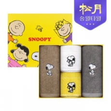 송월 타올 스누피 리버40 타올 + 스누피 왕리본36 타올 4P 세트(세면타올 2 + 핸드타올 2)