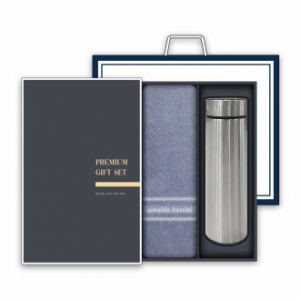송월 프리미엄 텀블러 세트(AB 인디 타올 1매 + 스마트텀블러 500ml 1개)