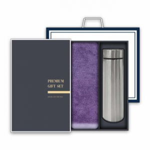 송월 프리미엄 텀블러 세트(뱀부 180g 타올 1매 + 스마트 텀블러 500ml 1개)