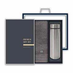 송월 프리미엄 텀블러 세트(호텔 필라라인 40 타올 1매 + 스마트 텀블러 500ml 1개)