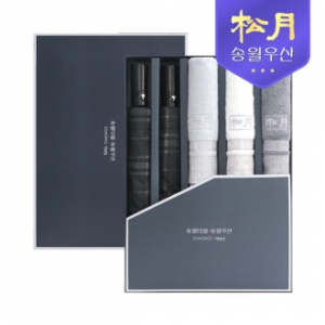 송월 2단 모던체크 우산+ 격자40 타올 콤보 세트