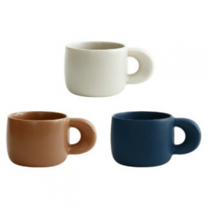 에라토 벌룬 머그 도자기 머그컵 크림, 브라운, 네이비