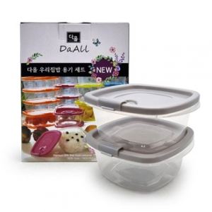 우리집 밥용기 정사각형 2종 밀폐용기 4P
