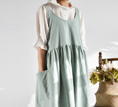 라운드형 심플 원피스 앞치마 4컬러 B 타입 #2