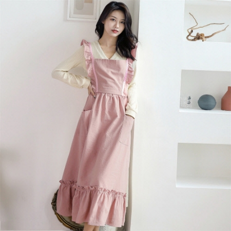 CG582 에코라이프 디럭스 가정용 주방 코튼 린넨 앞치마 #2