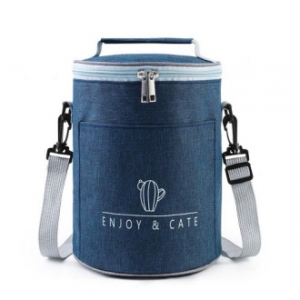 CG882 에코라이프 실용적인 원형 보온 도시락 가방 (대형)