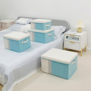 CG556 에코라이프 깔끔 접이식 이불 의류 스웨이드 수납함 (중)