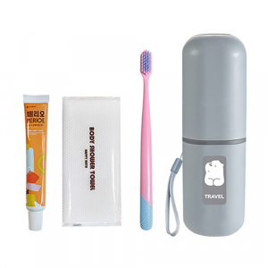 매트PP 네모 휴대용 치약 칫솔 세트