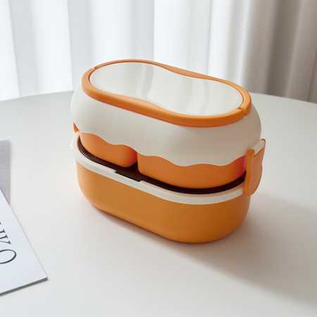 크림 2단 런치박스 도시락통 2단 도시락 피크닉 #4