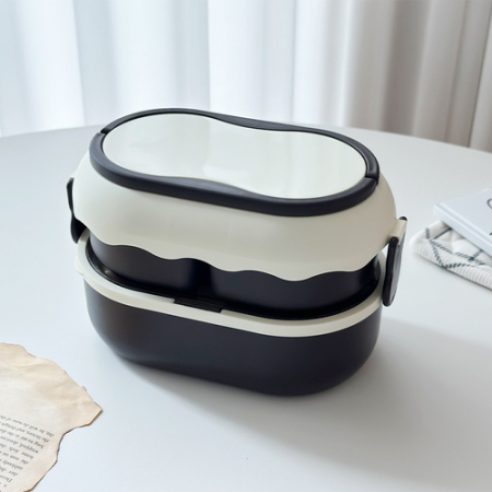 크림 2단 런치박스 도시락통 2단 도시락 피크닉 #5