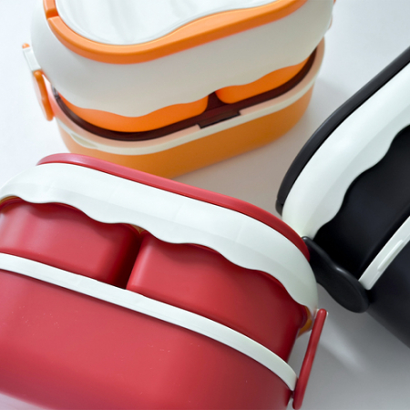 크림 2단 런치박스 도시락통 2단 도시락 피크닉 #7