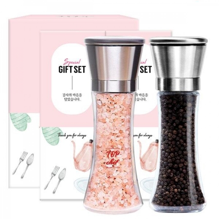 자연 암염100% 히말라야핑크솔트+통후추 스텐롱그라인더 2종 세트 #2
