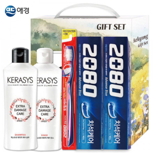 애경 실속 세트3호 샴푸, 린스, 치약2p, 칫솔