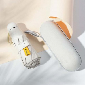 올시즌 캡슐 UV차단 5단 양산 겸 우산 포켓 케이스 우산 (화이트)