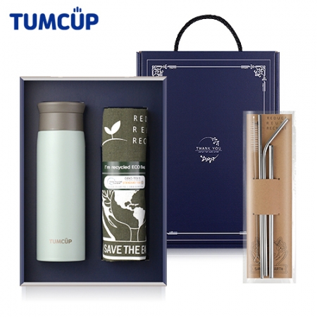 텀컵 에코 기프트세트 TS-8730ES 보온병 1+에코백 1+스텐빨대 4종 보온병 세트 #2