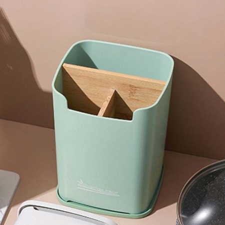 홈앤키친 물빠짐 베이직 수저통 칸막이 수저꽂이 (그린) #2