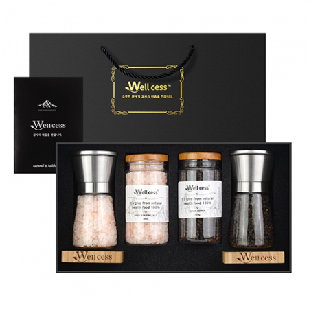 웰세스 WG-204SW 핑크소금 블랙페퍼 그라인더 선물세트[핑크솔트 굵은입자 200G, 300G 블랙페퍼 100G, 150G] #2