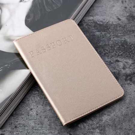 인조가죽 베이직 여행 여권케이스 (골드) 카드수납 여권지갑 #2