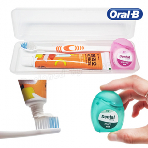 치과용 스펀지치실 M케이스+오랄비 고탄력미세모+페리오+치실50m 칫솔 치약 세트