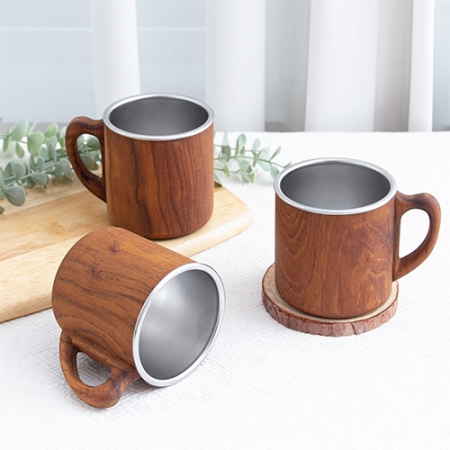스테인레스 304 티크우드 머그컵 300ml // 국내생산 #4