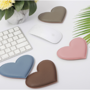 두루 하트형 가죽 마우스 손목받침대