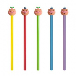 꽃돼지 캐릭터 연필