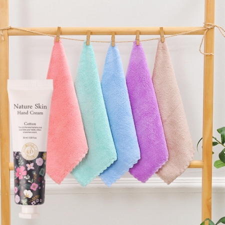 극세사 파스텔 단색 무지 행주 핸드크림 2종세트 #2