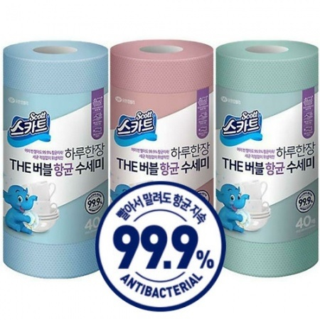 스카트 항균 THE 버블 수세미 40매 크리넥스 1개 #3
