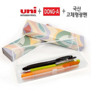 제트스트림 볼펜 (0.7mm) +동아 제트샤프 (0.5mm) +뉴 칼라 고체 형광펜 세트