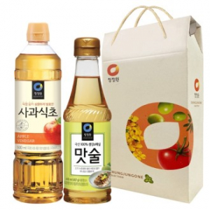청정원 선물세트 청정원 사과식초 700ml+맛술 410ml 선물세트