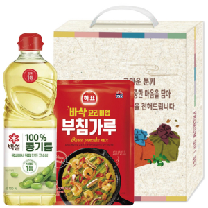 백설 콩기름 500ml+해표 부침가루 500g 선물세트